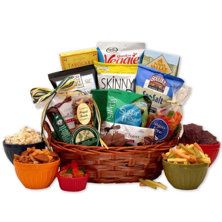 GBDS Diabetic Care Gift Basket - Sugar-Free, Low-Carb Snacks & Treats for Diabetics