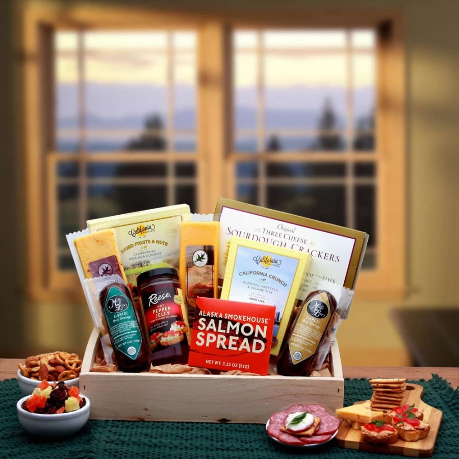 GBDS Simply Savory Gourmet Snack Tray - Premium Deli Meat & Cheese Board for Entertaining