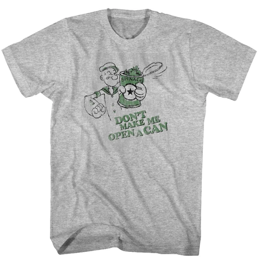 MeTV Custom Brands Popeye Open A Can Unisex Graphic T-Shirt Vintage Cartoon Design