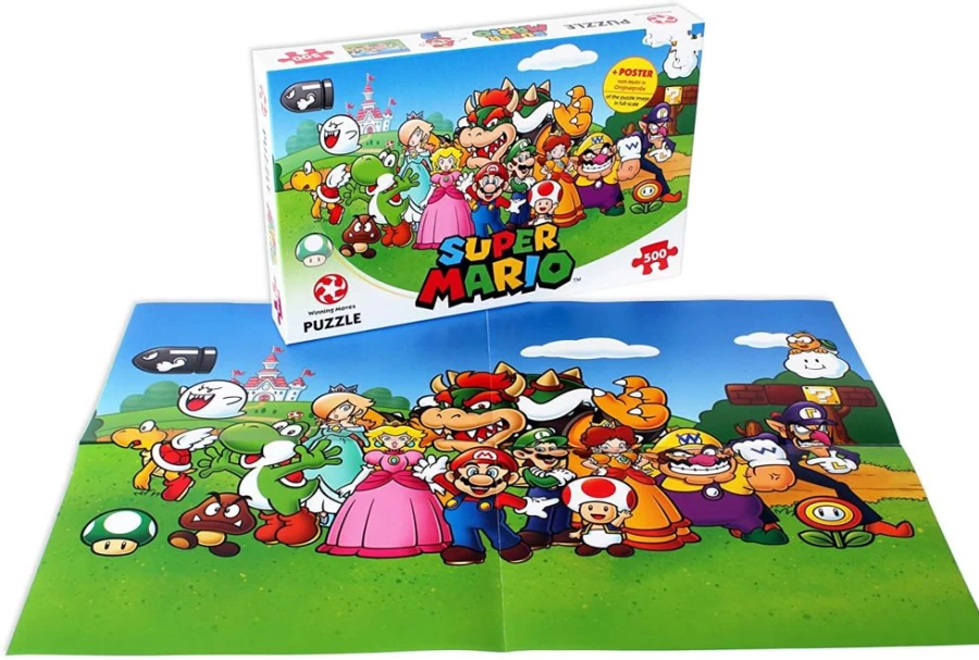 Toynk Super Mario Bros 500-Piece Jigsaw Puzzle with Friends Characters - Collectible Puzzle Game for Adults & Kids