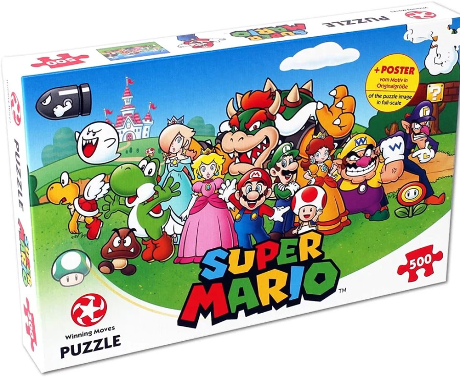 Toynk Super Mario Bros 500-Piece Jigsaw Puzzle with Friends Characters - Collectible Puzzle Game for Adults & Kids
