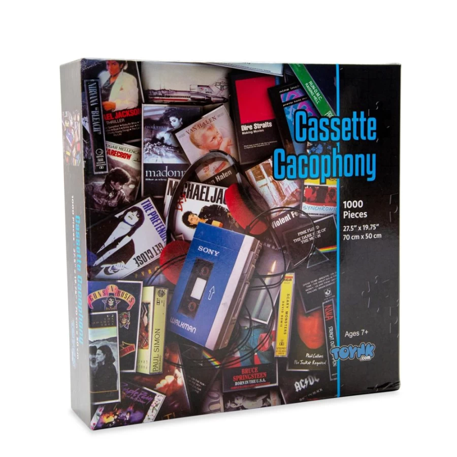 "Toynk 80s Retro Cassette Tape 1000-Piece Jigsaw Puzzle - 1980s Music Hits Collectible Puzzle"