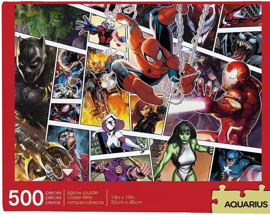 Toynk Marvel Comic Panels 500-Piece Jigsaw Puzzle for Adults & Kids – Collectible Superhero Puzzle