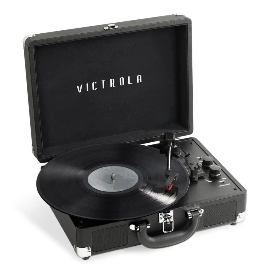 Victrola Journey+ Portable Bluetooth Suitcase Turntable with Built-in Speakers Vintage Record Player