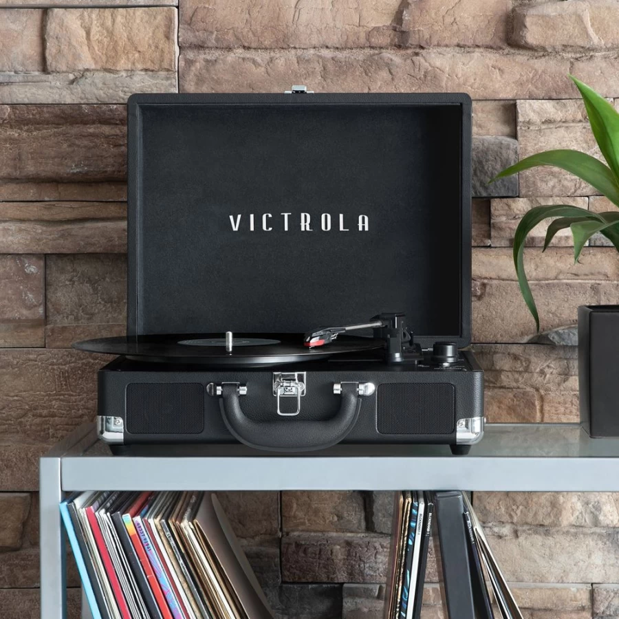 Victrola Journey+ Portable Bluetooth Suitcase Turntable with Built-in Speakers Vintage Record Player