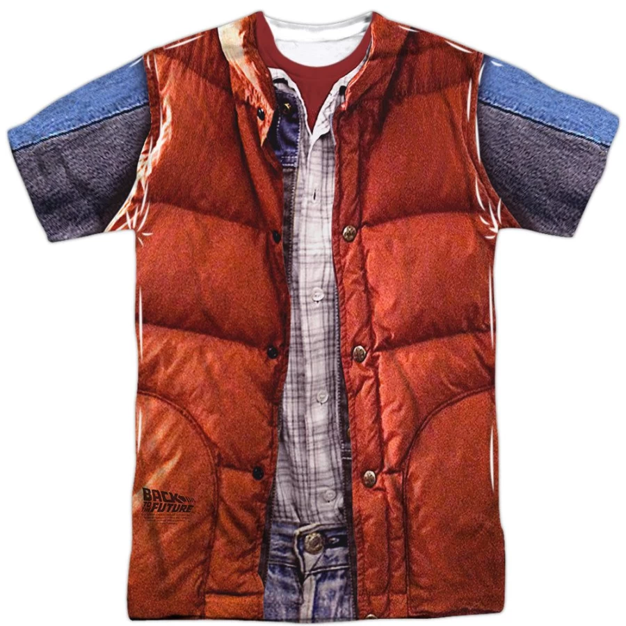 "MeTV Custom Classics Unisex Back to the Future Marty McFly Vest Costume (Front & Back)"