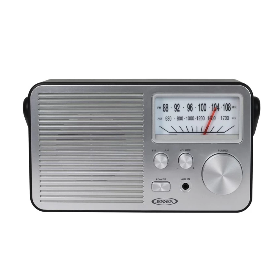 Jensen AM/FM Portable Radio - Compact, Battery-Powered with Clear Reception for Indoor & Outdoor Use