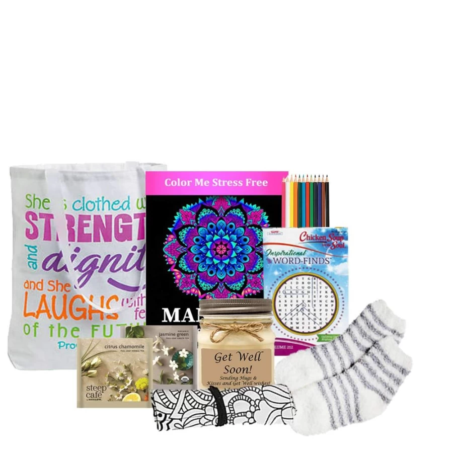 GBDS Get Well Soon Coloring & Activity Tote for Kids - Creative Fun Gift for Recovery & Cheer Up