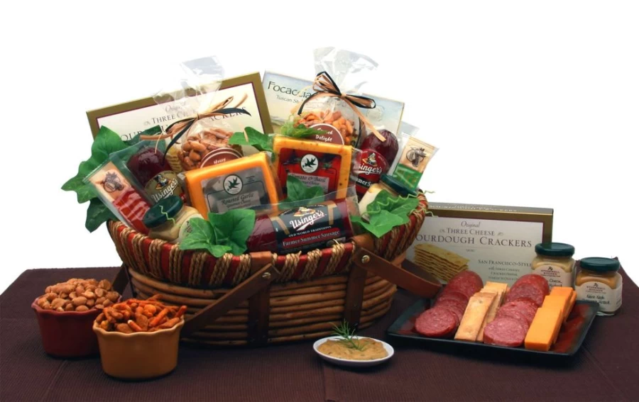 GBDS Gourmet Meat and Cheese Gift Basket - Savory Delights Assortment