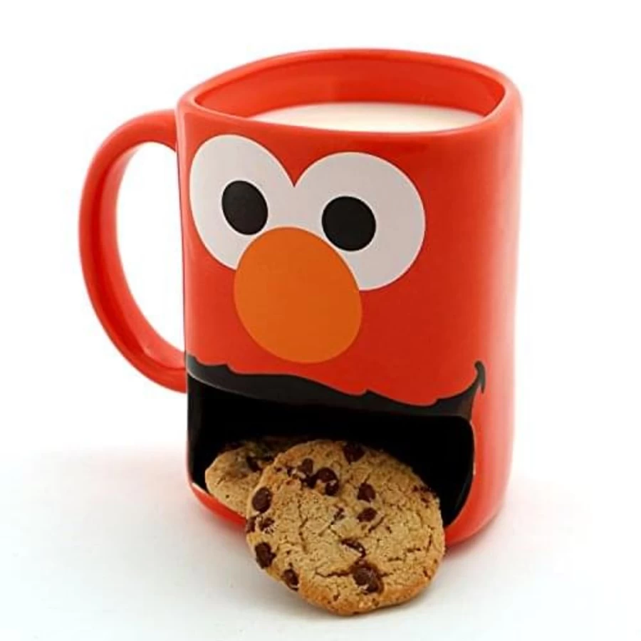 Toynk Sesame Street Elmo 10Oz Stoneware Mug with Cookie Slot - Collectible Drinkware for Fans