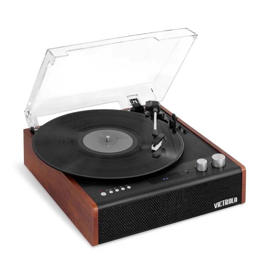 Victrola Brighton Wireless Bluetooth Turntable with Vintage Design – Portable Vinyl Record Player for Home Use
