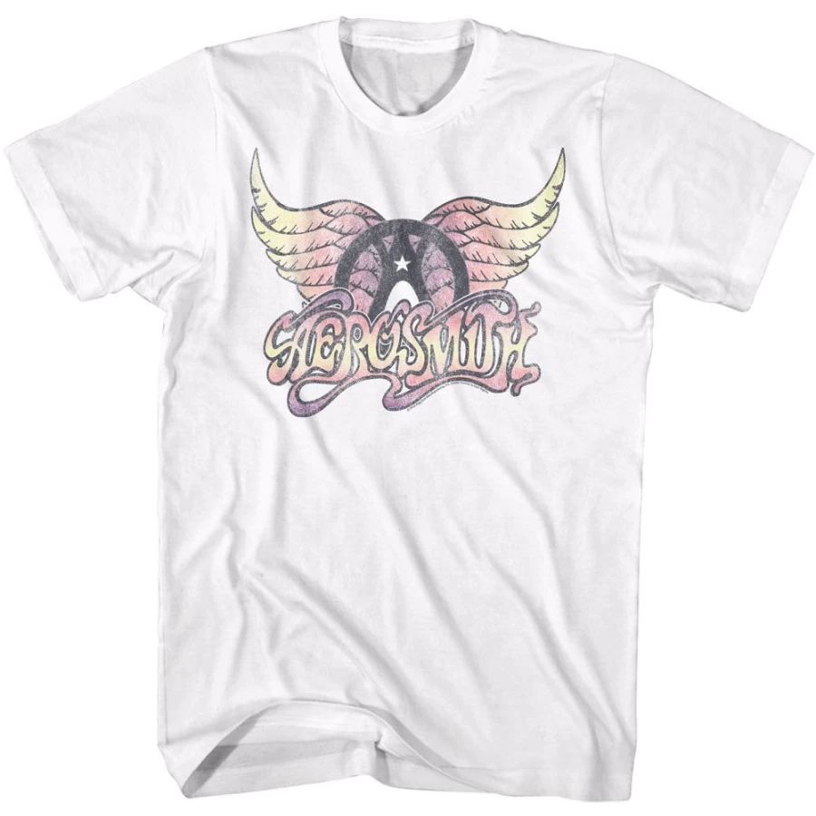 MeTV Custom Brands Aerosmith Faded Pink Vintage Graphic T-Shirt - Classic Rock Band Tee