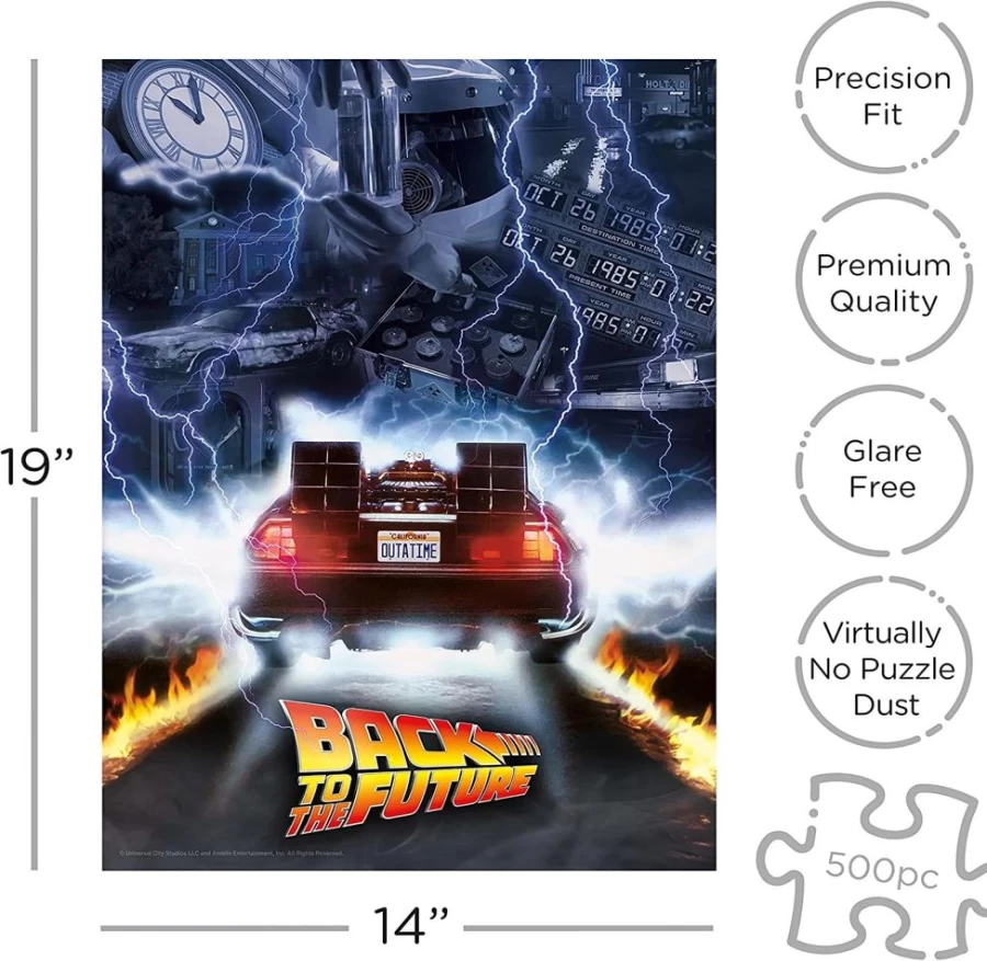 "Toynk Back To The Future 500-Piece Jigsaw Puzzle - Time Travel Movie Puzzle"