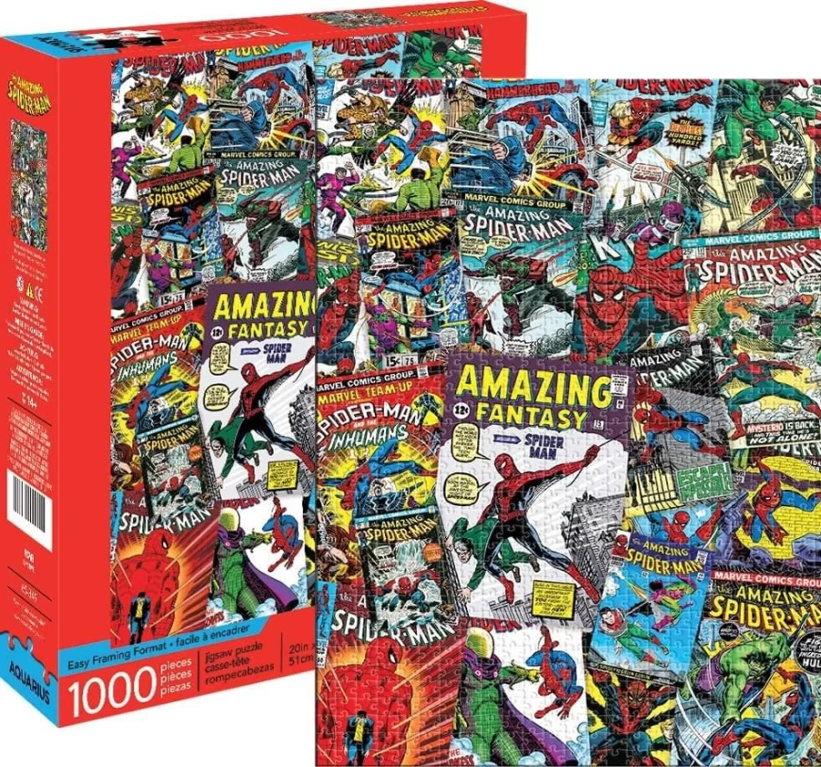 Toynk Marvel Spider-Man 1000-Piece Jigsaw Puzzle – Collage Superhero Puzzle for Adults & Kids