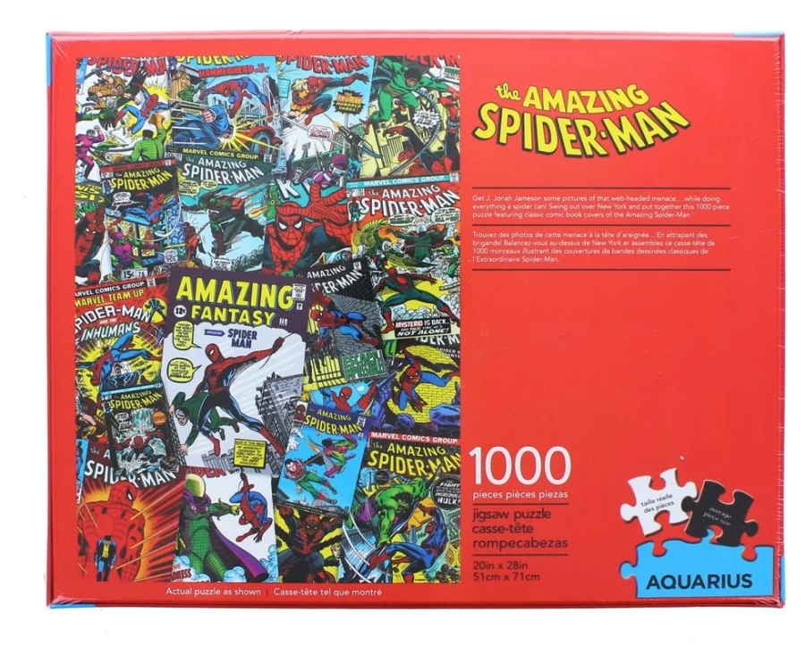 Toynk Marvel Spider-Man 1000-Piece Jigsaw Puzzle – Collage Superhero Puzzle for Adults & Kids