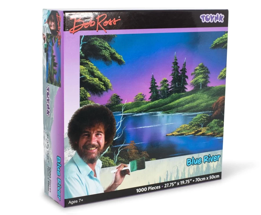 "Toynk 1000-Piece Bob Ross Blue River Nature Jigsaw Puzzle | Relaxing Art Puzzle for Adults"