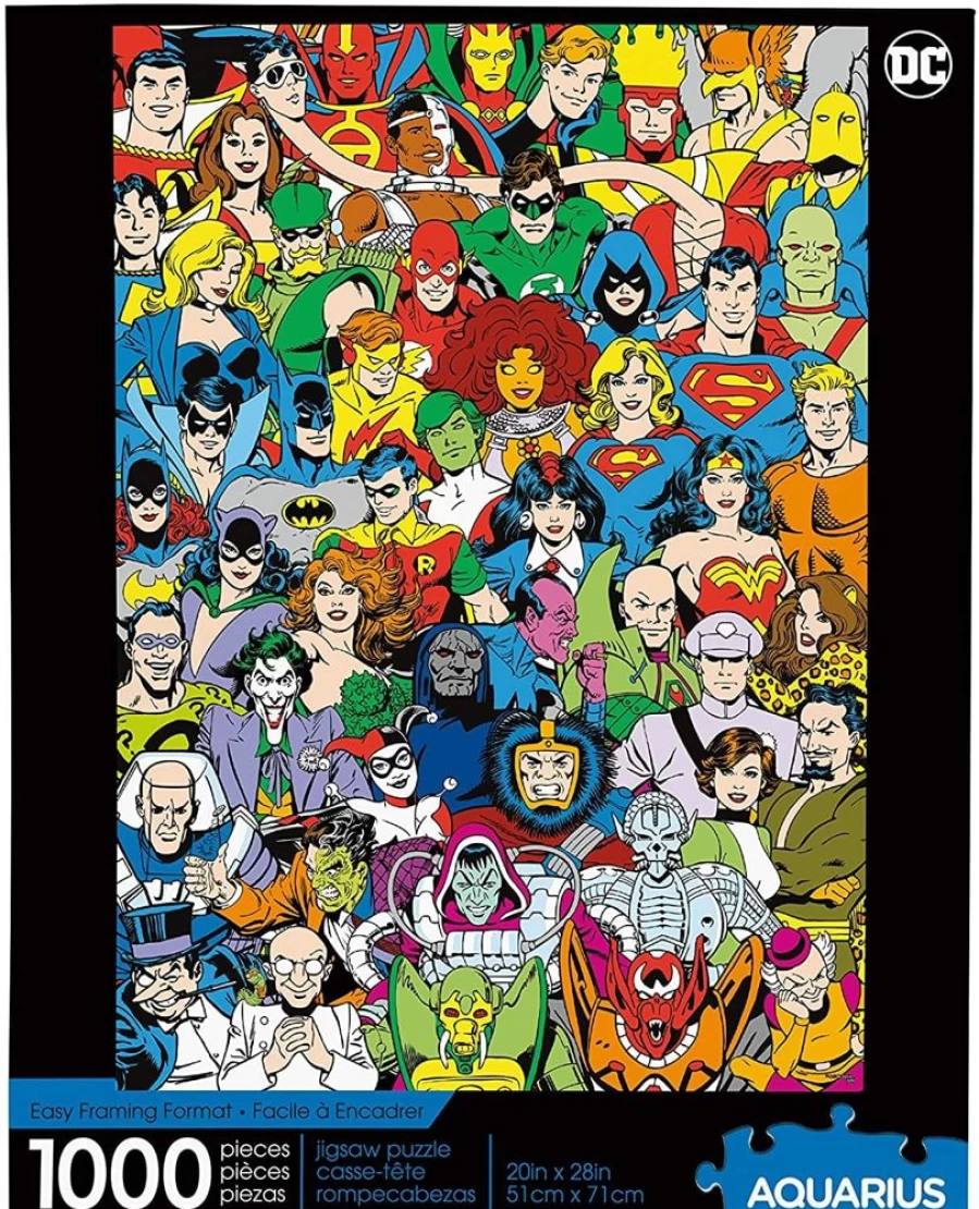 Toynk DC Comics Retro 1000-Piece Jigsaw Puzzle - Collectible Cast Puzzle for Adults & Fans