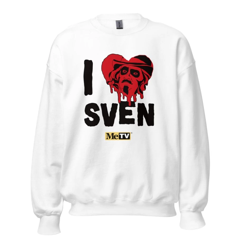 MeTV Custom Products Svengoolie® Unisex "I Heart Sven" Crewneck Sweatshirt - Official Merchandise