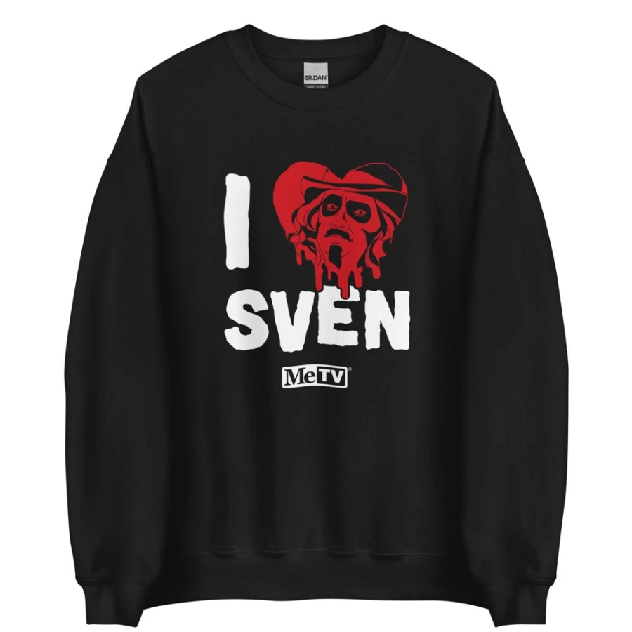 MeTV Custom Products Svengoolie® Unisex "I Heart Sven" Crewneck Sweatshirt - Official Merchandise