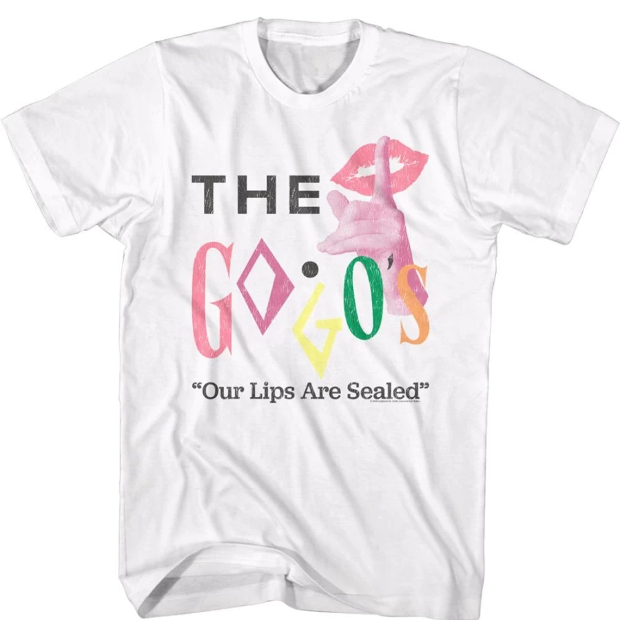 MeTV Custom Brands The Go-Go's - Lips Are Sealed 80s Retro Music T-Shirt Vintage Band Merchandise