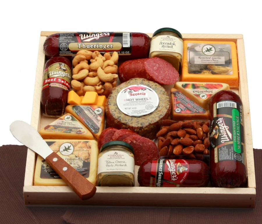 GBDS Deluxe Gourmet Meat & Cheese Sampler Platter for Charcuterie Lovers