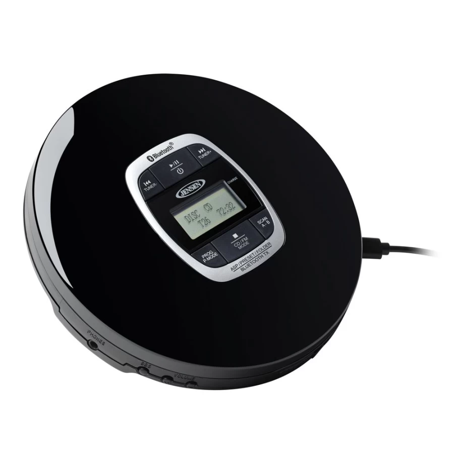 Jensen Portable Bluetooth CD Player with FM Radio, Bass Boost, and Wireless Streaming