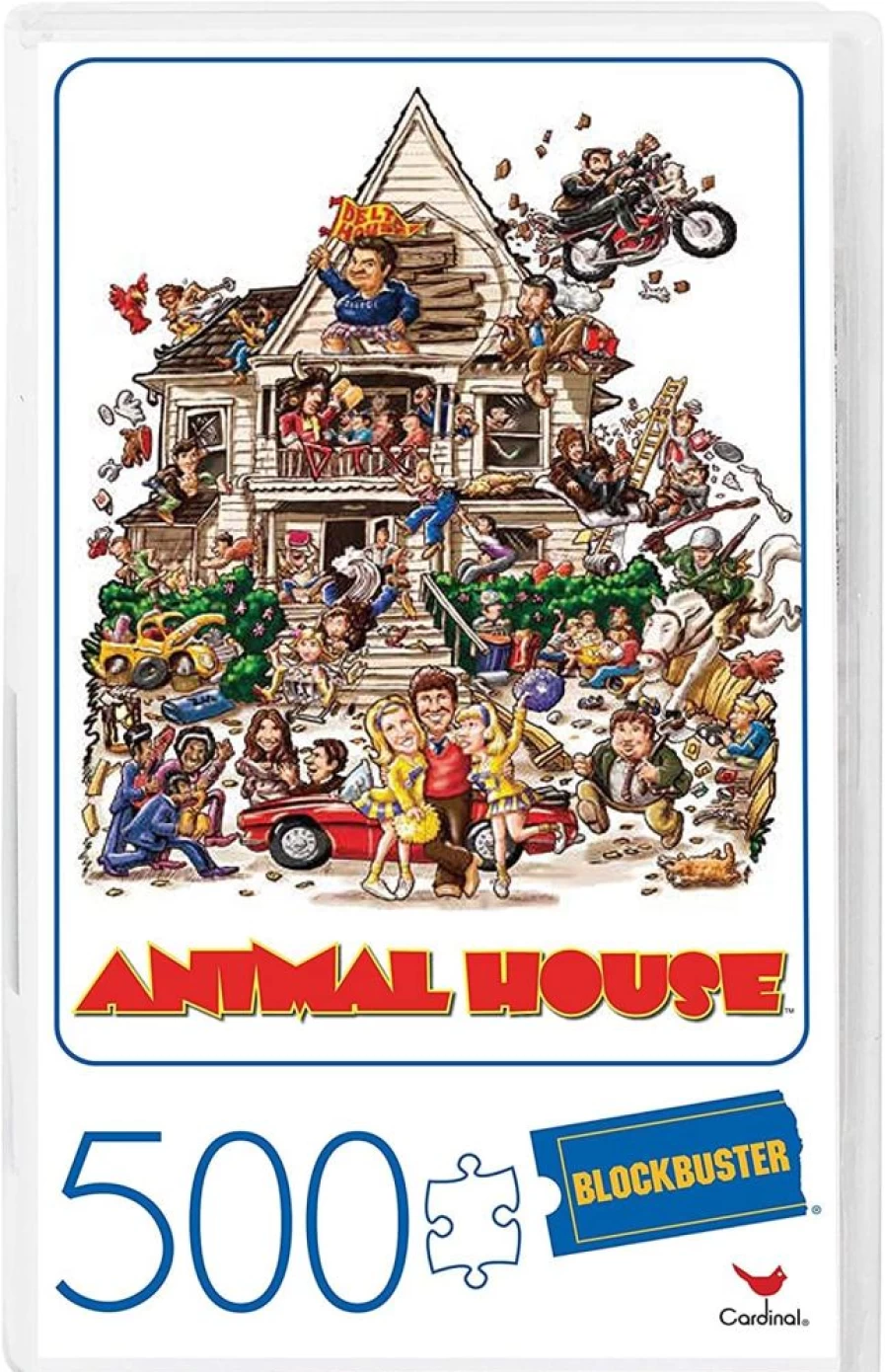 Toynk Animal House 500-Piece Jigsaw Puzzle in Vintage VHS-Style Case - Collectible Movie-Themed Puzzle