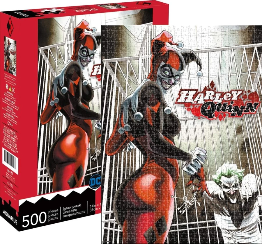 Toynk DC Comics Harley Quinn & Joker 500-Piece Puzzle - Collectible Jigsaw for Adults & Fans