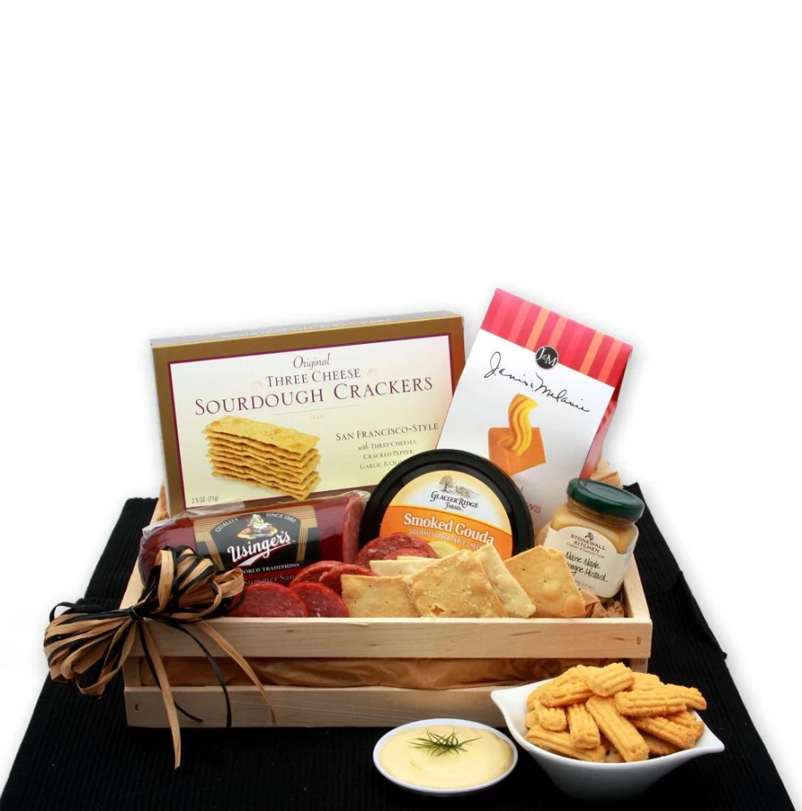 GBDS Premium Meat & Cheese Snack Box - Gourmet Gift Crate for Delicious Delights