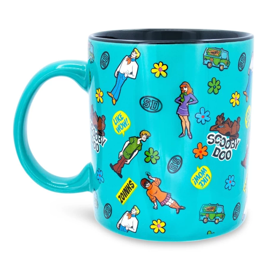 "Toynk Scooby-Doo 20oz Ceramic Mug with Fun Sticker Pattern – Collectible Cartoon Drinkware"