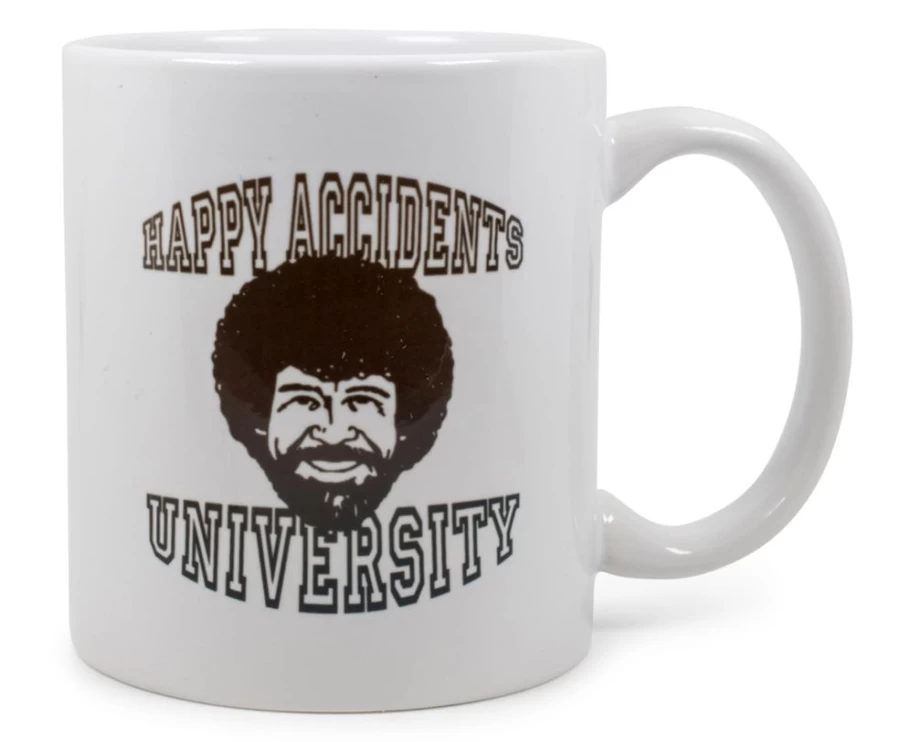 Toynk Bob Ross Happy Accidents Themed 11oz Ceramic Coffee Mug Collectible Gift