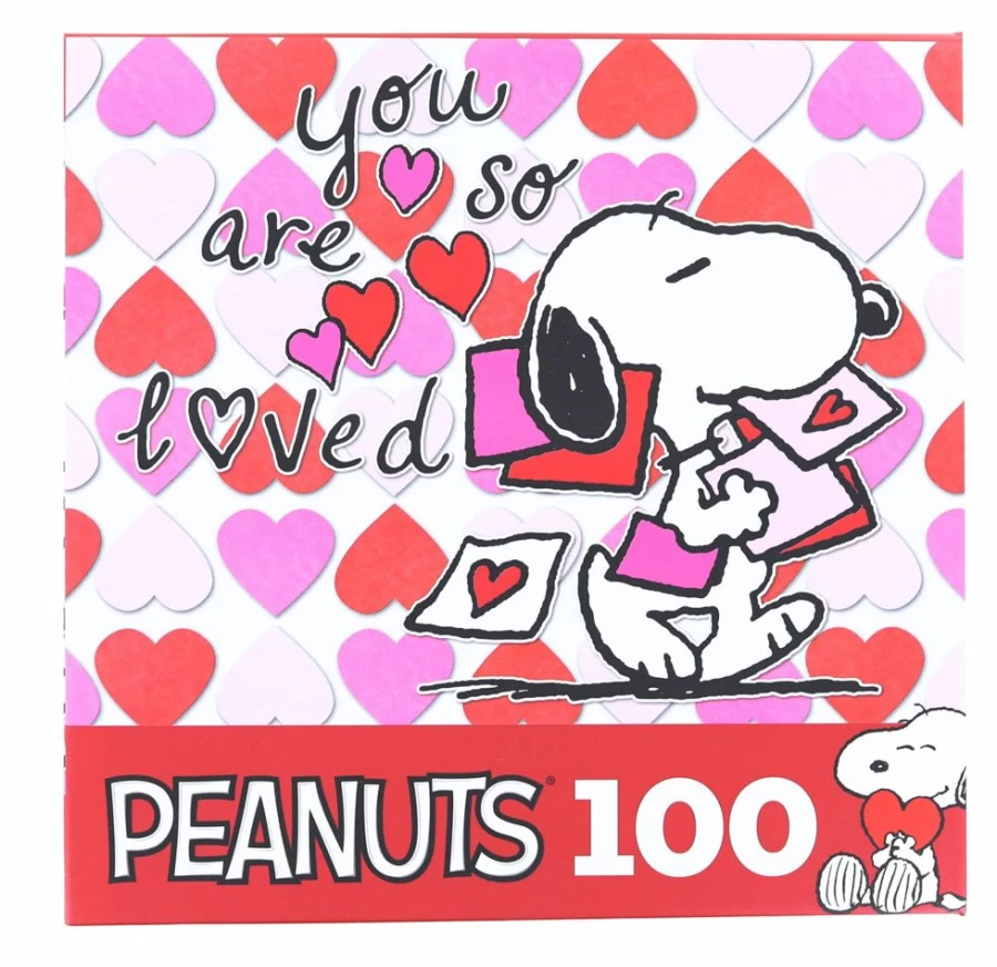 Toynk Peanuts Valentine's Day 100-Piece Jigsaw Puzzle - Snoopy & Friends Heartwarming Fun