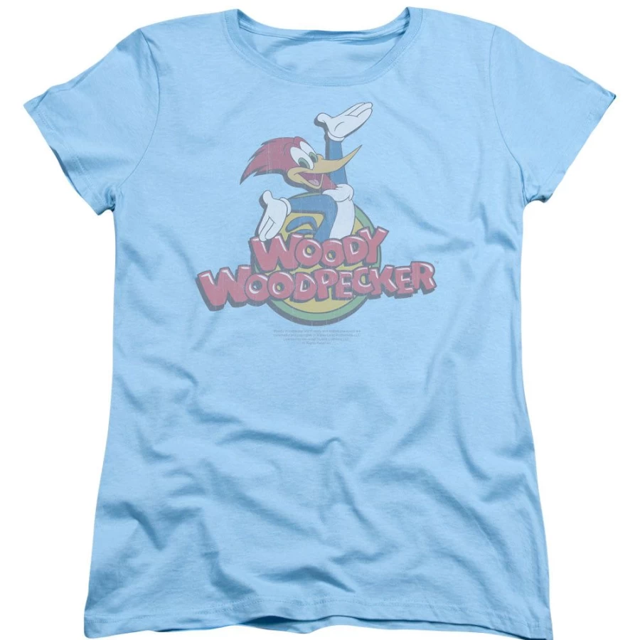 MeTV Custom Classics Woody Woodpecker Vintage Fade T-Shirt - Retro Cartoon Graphic Tee