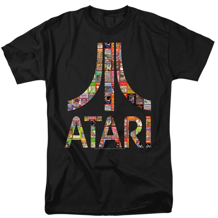 MeTV Custom Classics Atari-Inspired Box Art Logo T-Shirt - Unisex Retro Gaming Tee