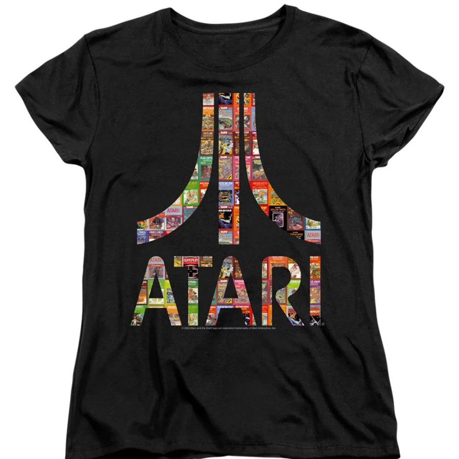 MeTV Custom Classics Atari-Inspired Box Art Logo T-Shirt - Unisex Retro Gaming Tee