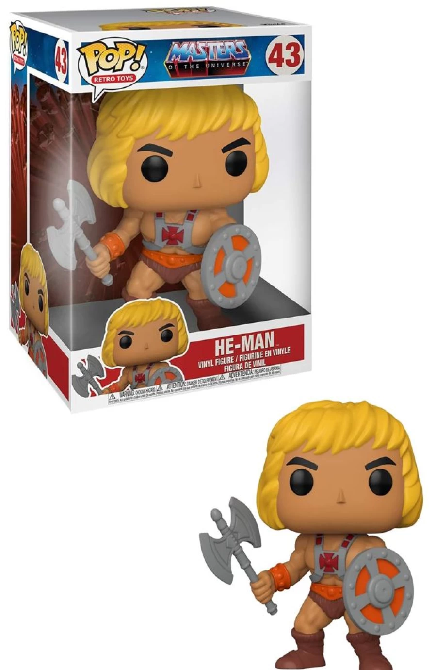 He-Man Funko Pop 10 Inch Vinyl Figure by Toynk | Masters of the Universe Collectible