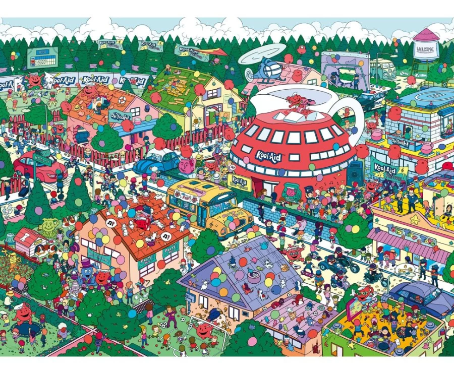 Toynk Kool-Aid 500-Piece Jigsaw Puzzle - Fun Find-It Challenge for Kids & Adults