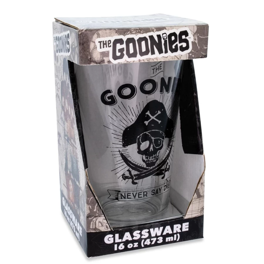 "The Goonies Never Say Die 16oz Pint Glass – Official Toynk Collectible Movie Merchandise"