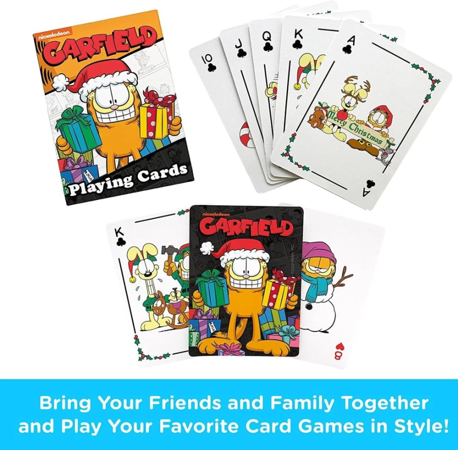 "Toynk Garfield Christmas Themed Playing Cards - Festive Holiday Card Game"