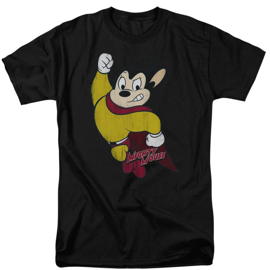 MeTV Custom Classics Mighty Mouse - Unisex Classic Hero Cartoon T-Shirt