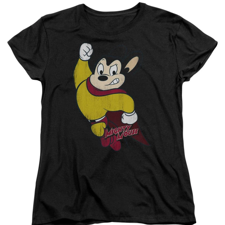 MeTV Custom Classics Mighty Mouse - Unisex Classic Hero Cartoon T-Shirt