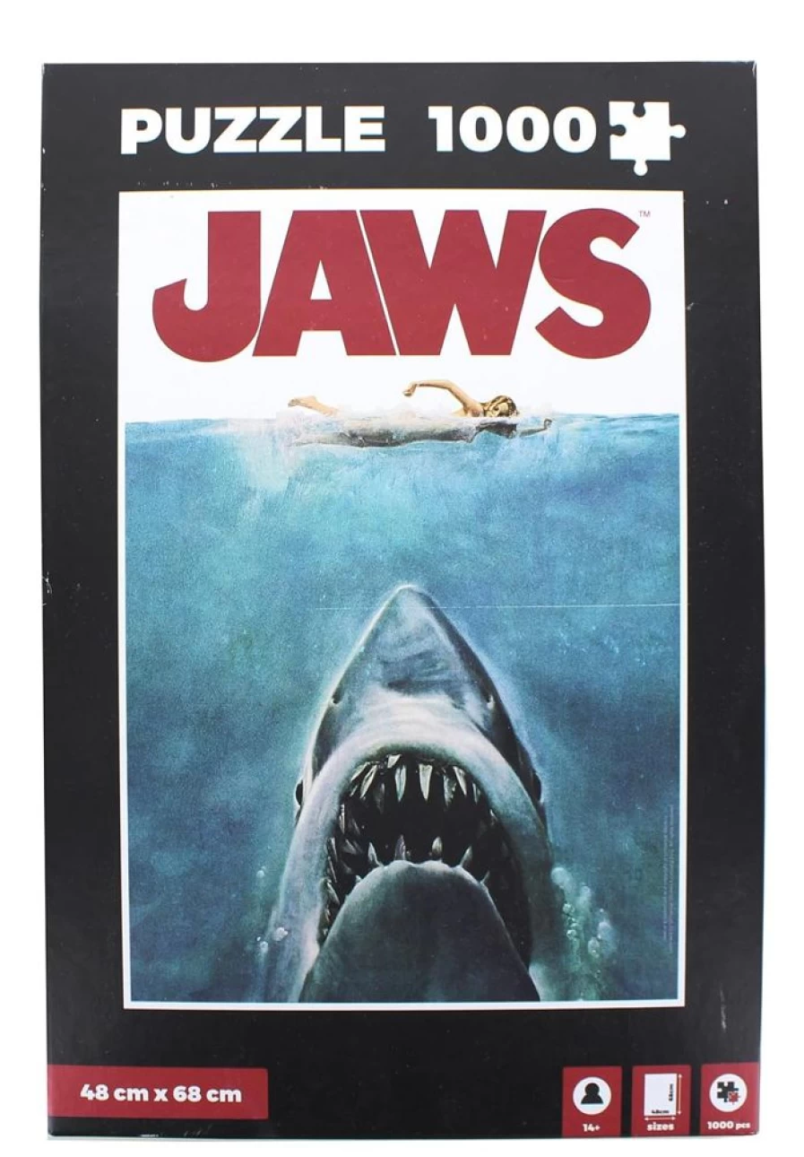 Toynk Jaws Movie 1000-Piece Jigsaw Puzzle - Official Shark Film Poster Collectible