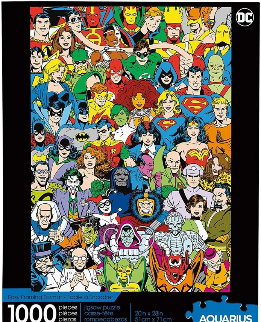 Toynk DC Comics Retro 1000-Piece Jigsaw Puzzle - Collectible Cast Puzzle for Adults & Fans