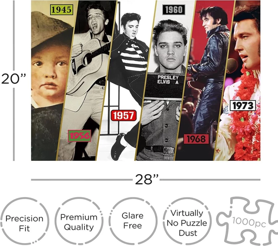 Elvis Presley 1000-Piece Jigsaw Puzzle by Toynk - Collector's Music Timeline Puzzle