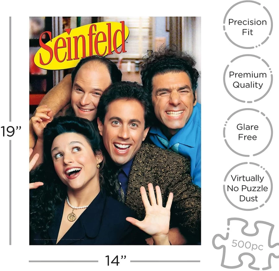 "Toynk Seinfeld TV Show 500-Piece Jigsaw Puzzle – Fun Collectible Cast Puzzle for Fans"