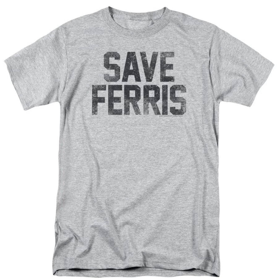 "MeTV Custom Classics Ferris Bueller's Day Off - Save Ferris Unisex Gray T-Shirt"