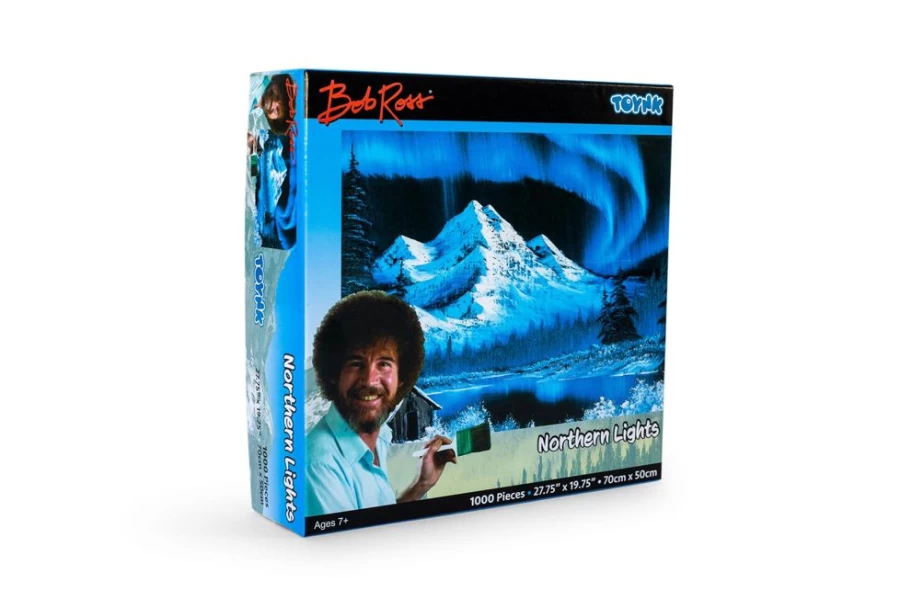"Toynk 1000-Piece Bob Ross Northern Lights Aurora Borealis Jigsaw Puzzle for Adults"