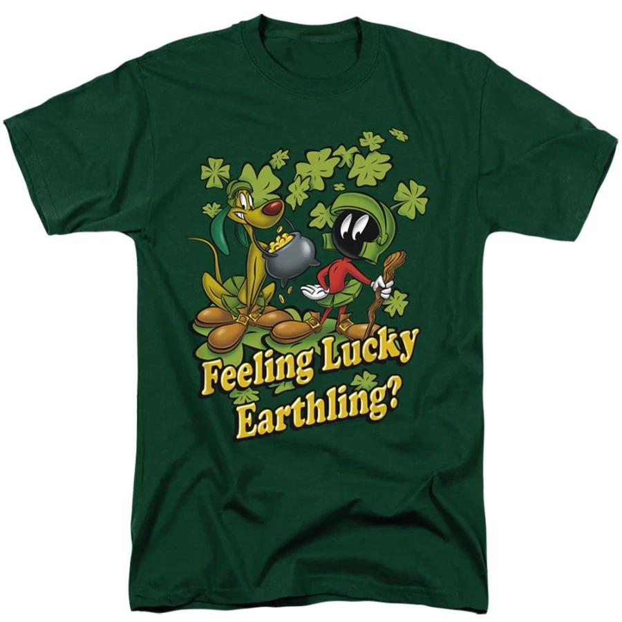 MeTV Custom Classics Looney Tunes Feeling Lucky Unisex T-Shirt Cartoon Graphic Tee