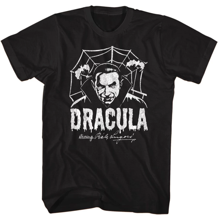 "Bela Lugosi Creepy Web T-Shirt - Vintage Black & White Horror Design - MeTV Unisex Tee"