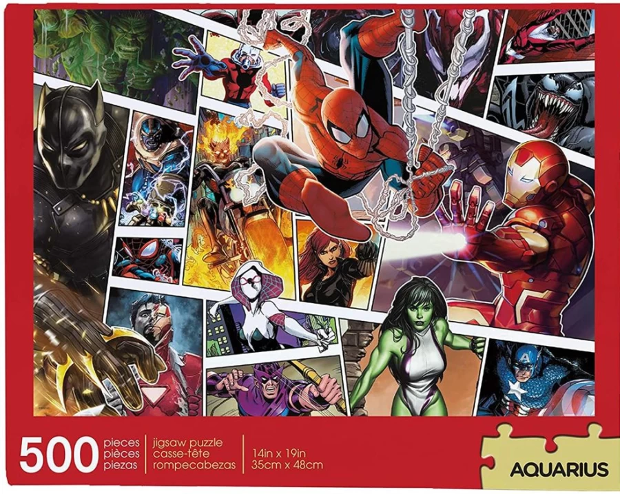 Toynk Marvel Comic Panels 500-Piece Jigsaw Puzzle for Adults & Kids – Collectible Superhero Puzzle